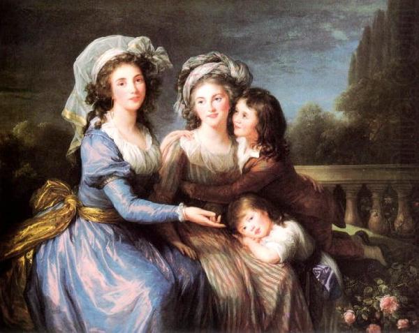 Marquise de Roug with Her Sons Alexis and Adrien, Charles Lebrun